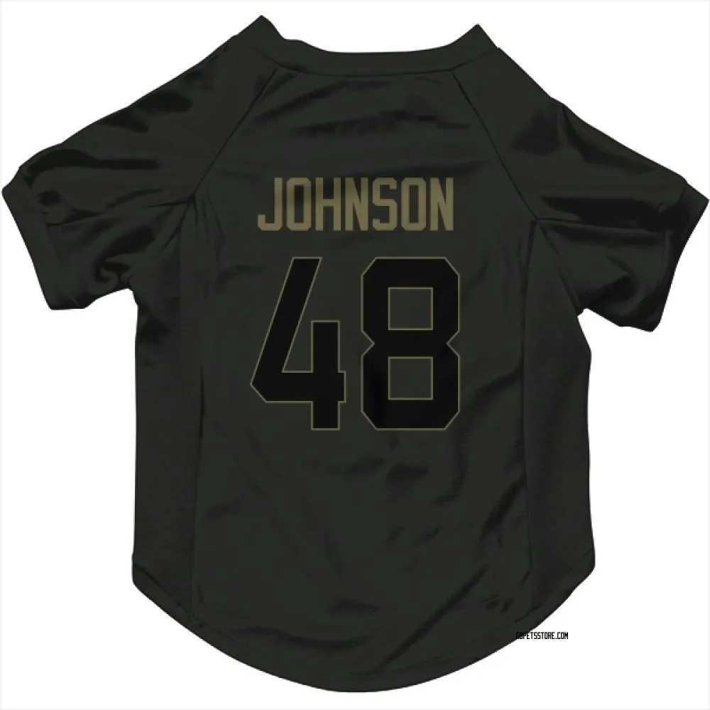 Green Bay Packers Jamon Johnson Black Service Pet Jersey for Dog & Cat