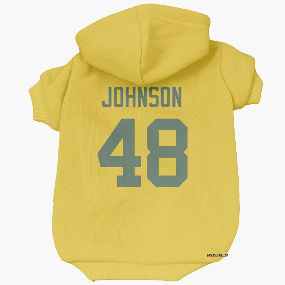 Green Bay Packers Jamon Johnson Gold Pet Hoodie for Dog & Cat
