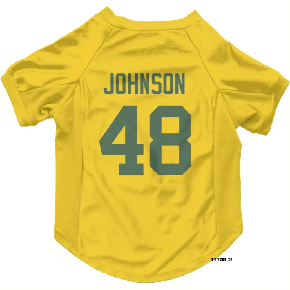 Green Bay Packers Jamon Johnson Gold Pet Jersey for Dog & Cat