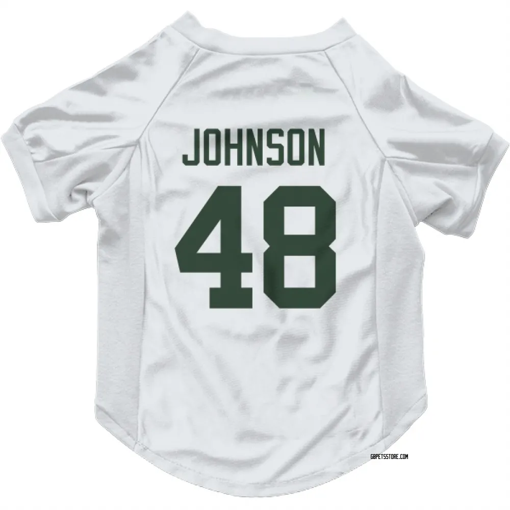 Green Bay Packers Jamon Johnson White Pet Jersey for Dog & Cat