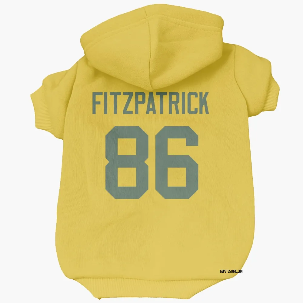 Green Bay Packers John FitzPatrick Gold Pet Hoodie for Dog & Cat
