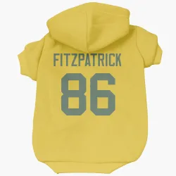 Green Bay Packers John FitzPatrick Gold Pet Hoodie for Dog & Cat