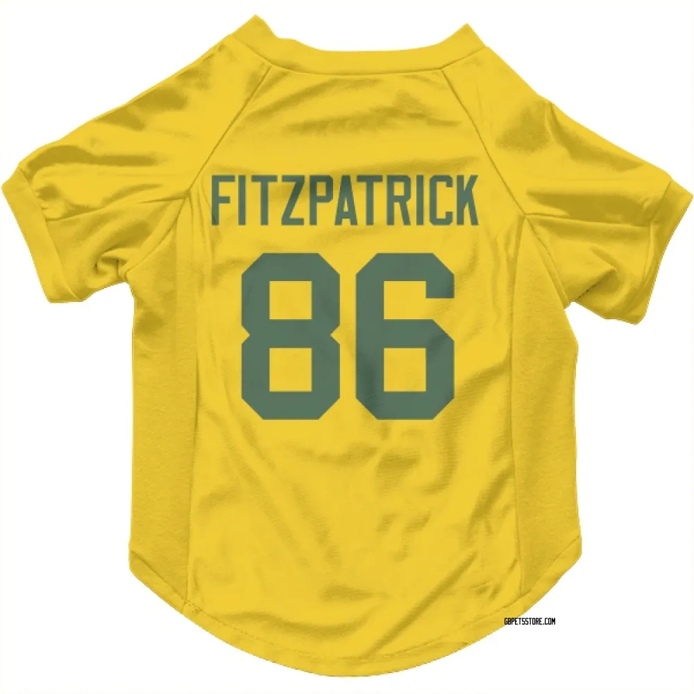 Green Bay Packers John FitzPatrick Gold Pet Jersey for Dog & Cat