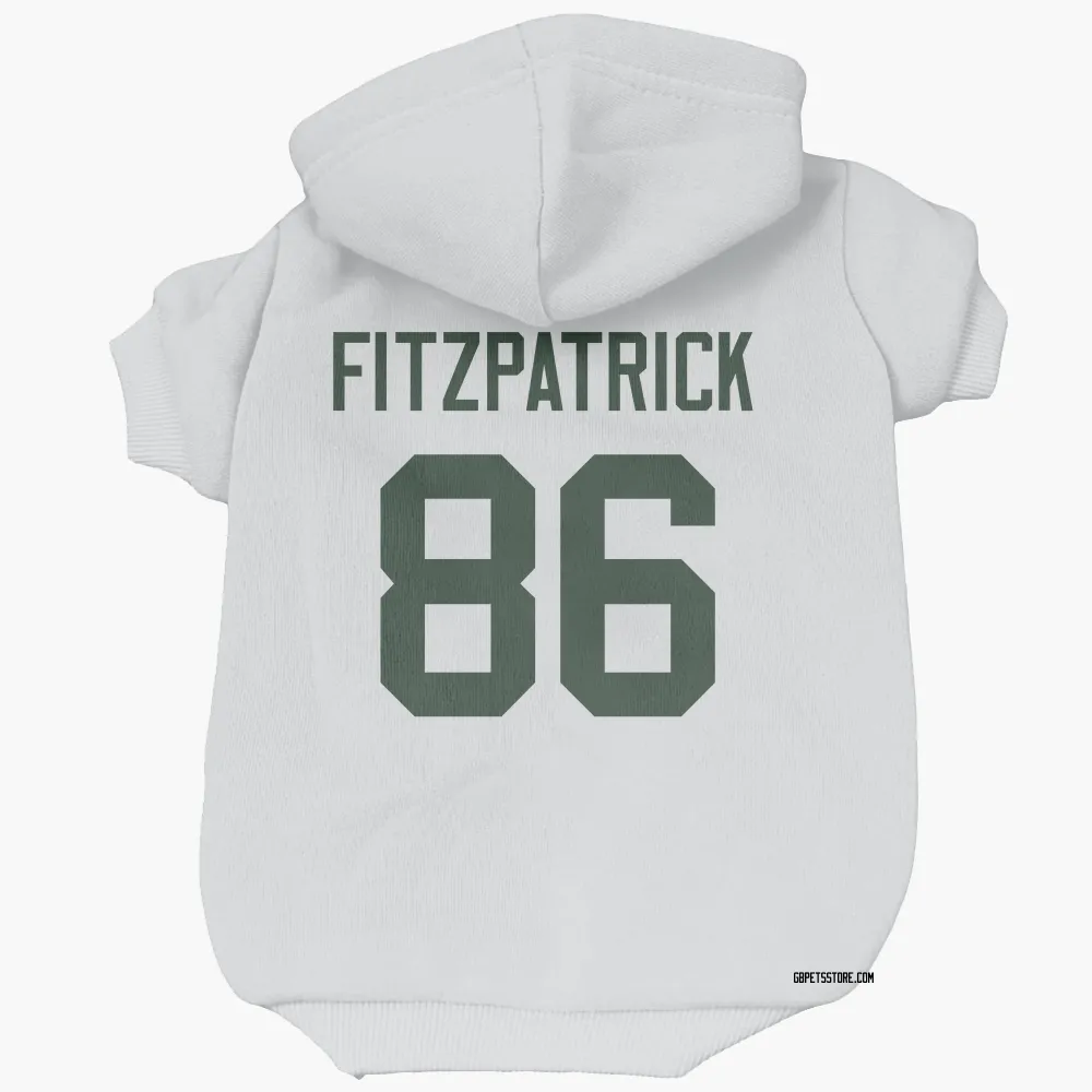 Green Bay Packers John FitzPatrick White Pet Hoodie for Dog & Cat