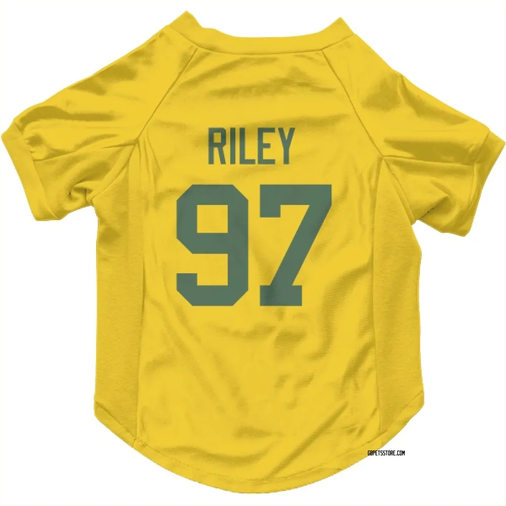 Green Bay Packers Jordon Riley Gold Pet Jersey for Dog & Cat