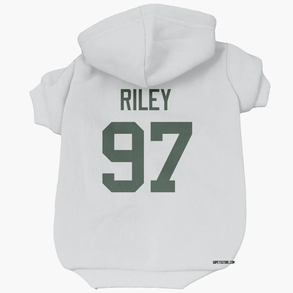 Green Bay Packers Jordon Riley White Pet Hoodie for Dog & Cat