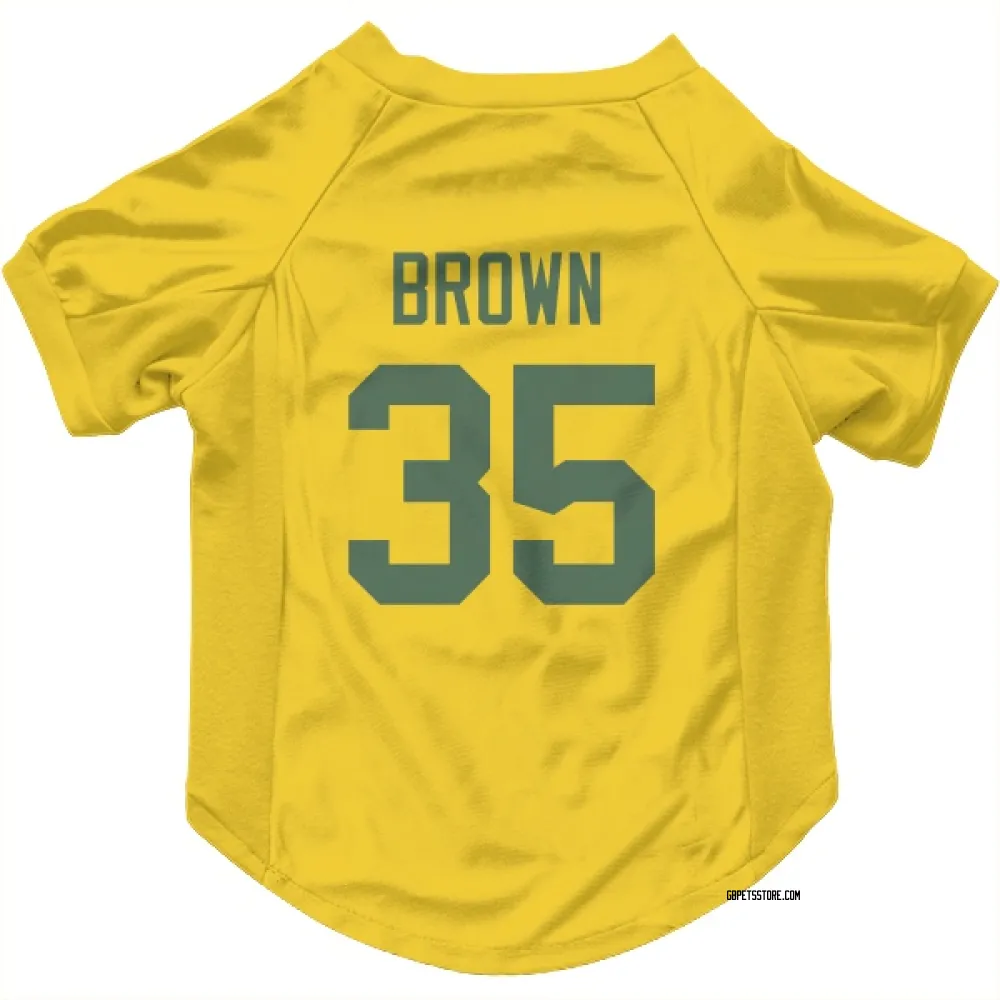 Green Bay Packers Kahzir Brown Gold Pet Jersey for Dog & Cat