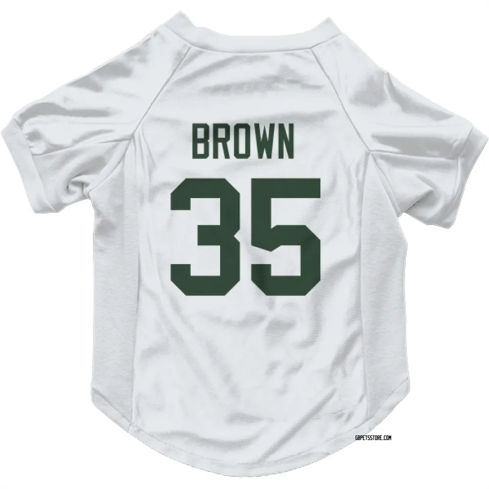 Green Bay Packers Kahzir Brown White Pet Jersey for Dog & Cat