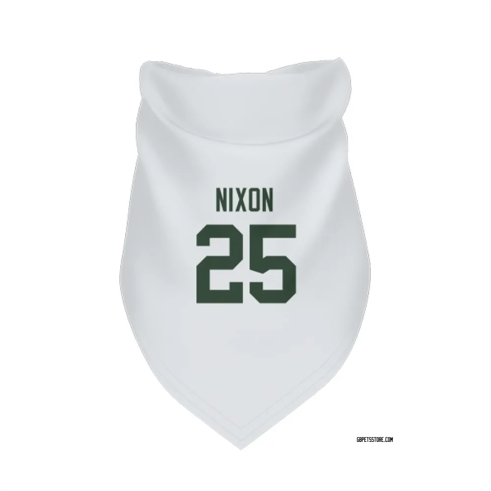Green Bay Packers Keisean Nixon White Pet Bandana for Dog & Cat