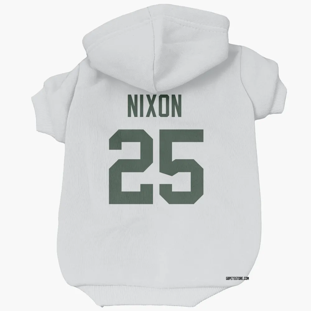 Green Bay Packers Keisean Nixon White Pet Hoodie for Dog & Cat