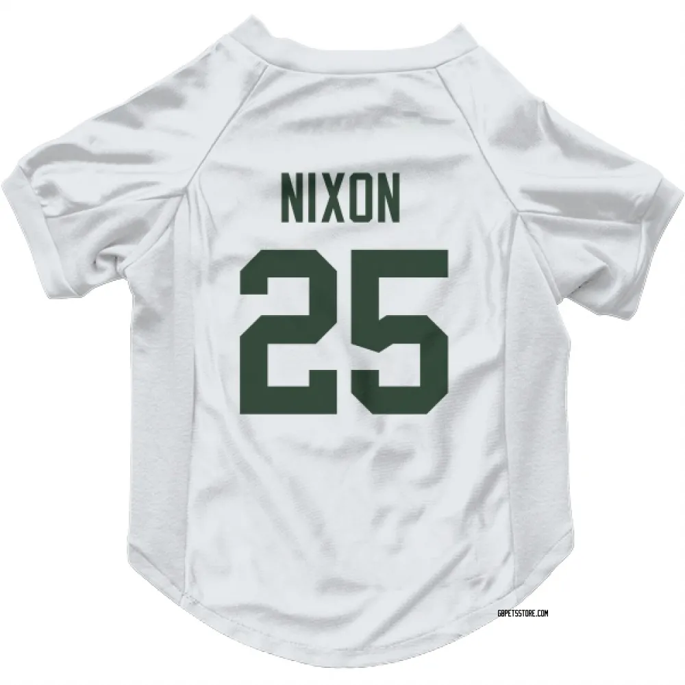 Green Bay Packers Keisean Nixon White Pet Jersey for Dog & Cat