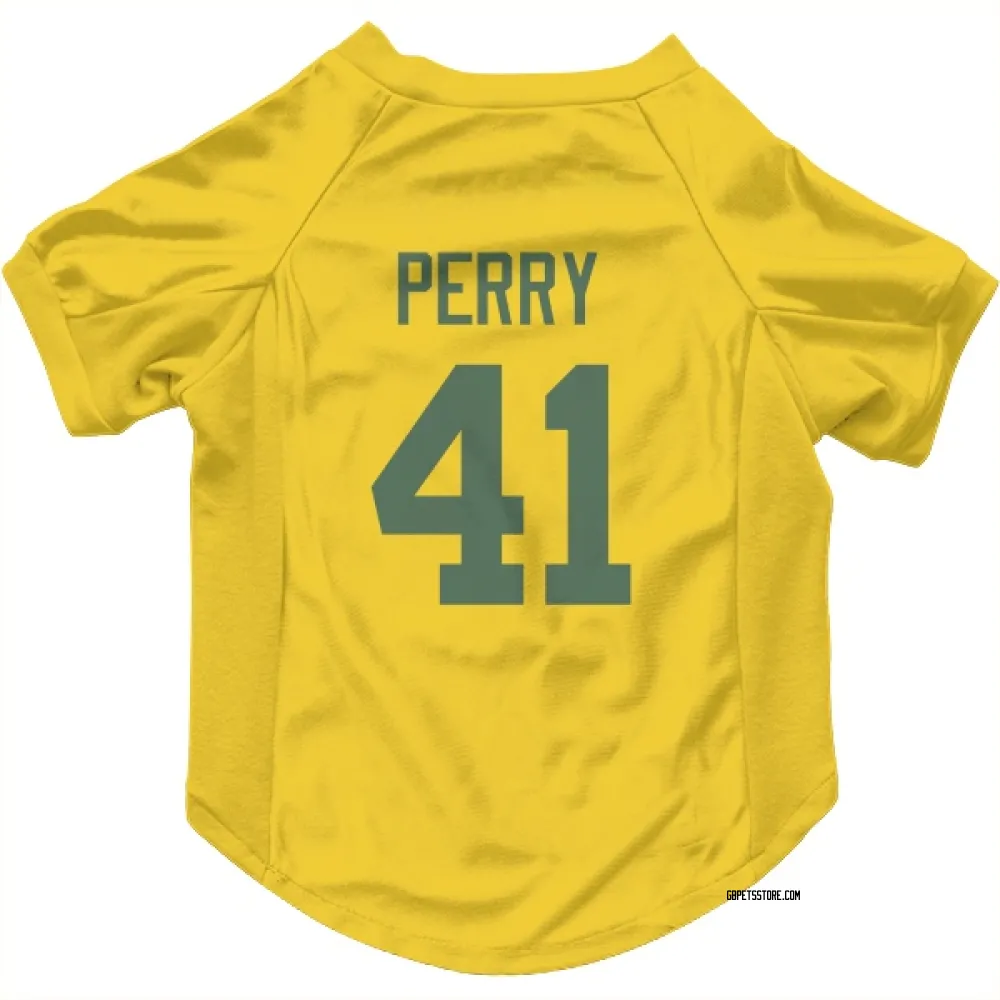 Green Bay Packers Mark Perry Gold Pet Jersey for Dog & Cat