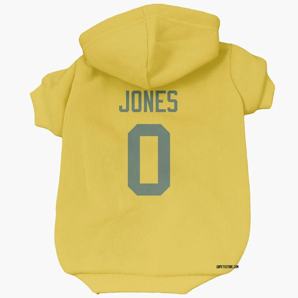 Green Bay Packers Marlon Jones Gold Pet Hoodie for Dog & Cat