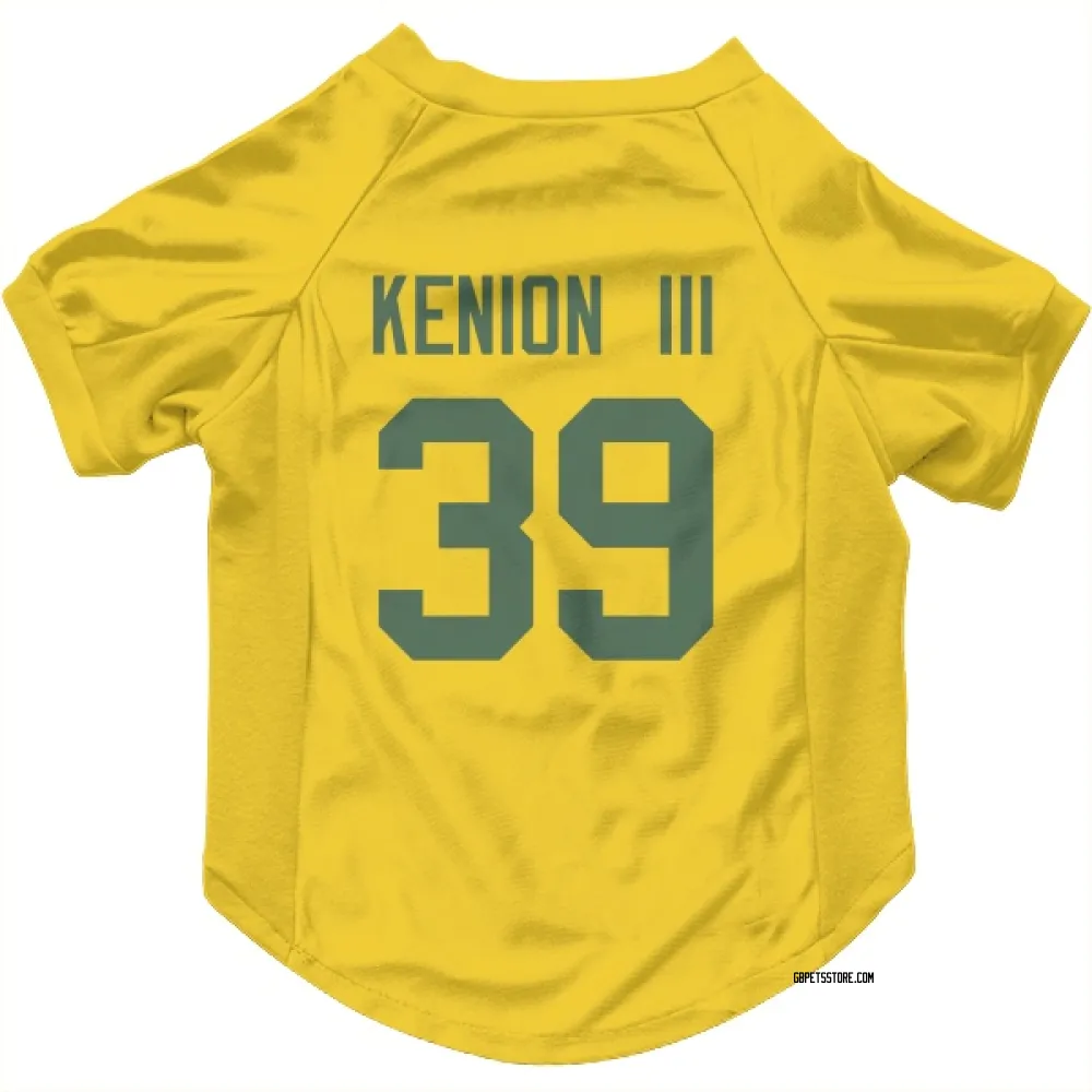 Green Bay Packers Murvin Kenion III Gold Pet Jersey for Dog & Cat