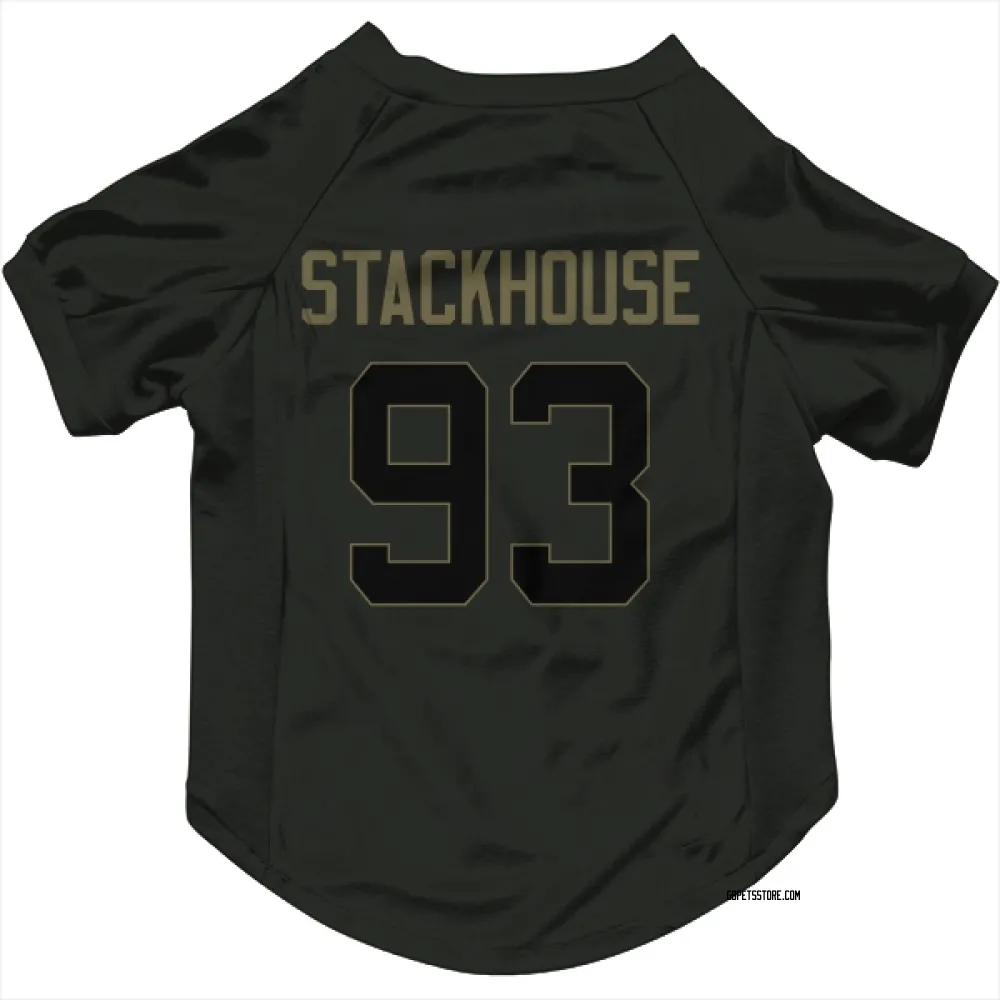 Green Bay Packers Nazir Stackhouse Black Service Pet Jersey for Dog & Cat