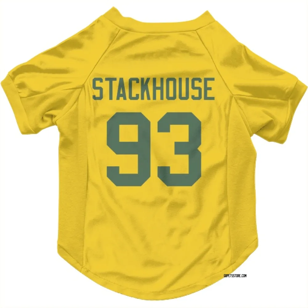 Green Bay Packers Nazir Stackhouse Gold Pet Jersey for Dog & Cat