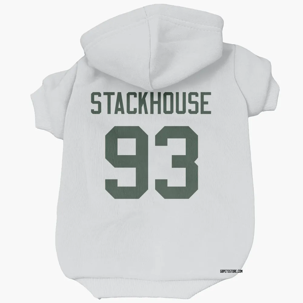 Green Bay Packers Nazir Stackhouse White Pet Hoodie for Dog & Cat