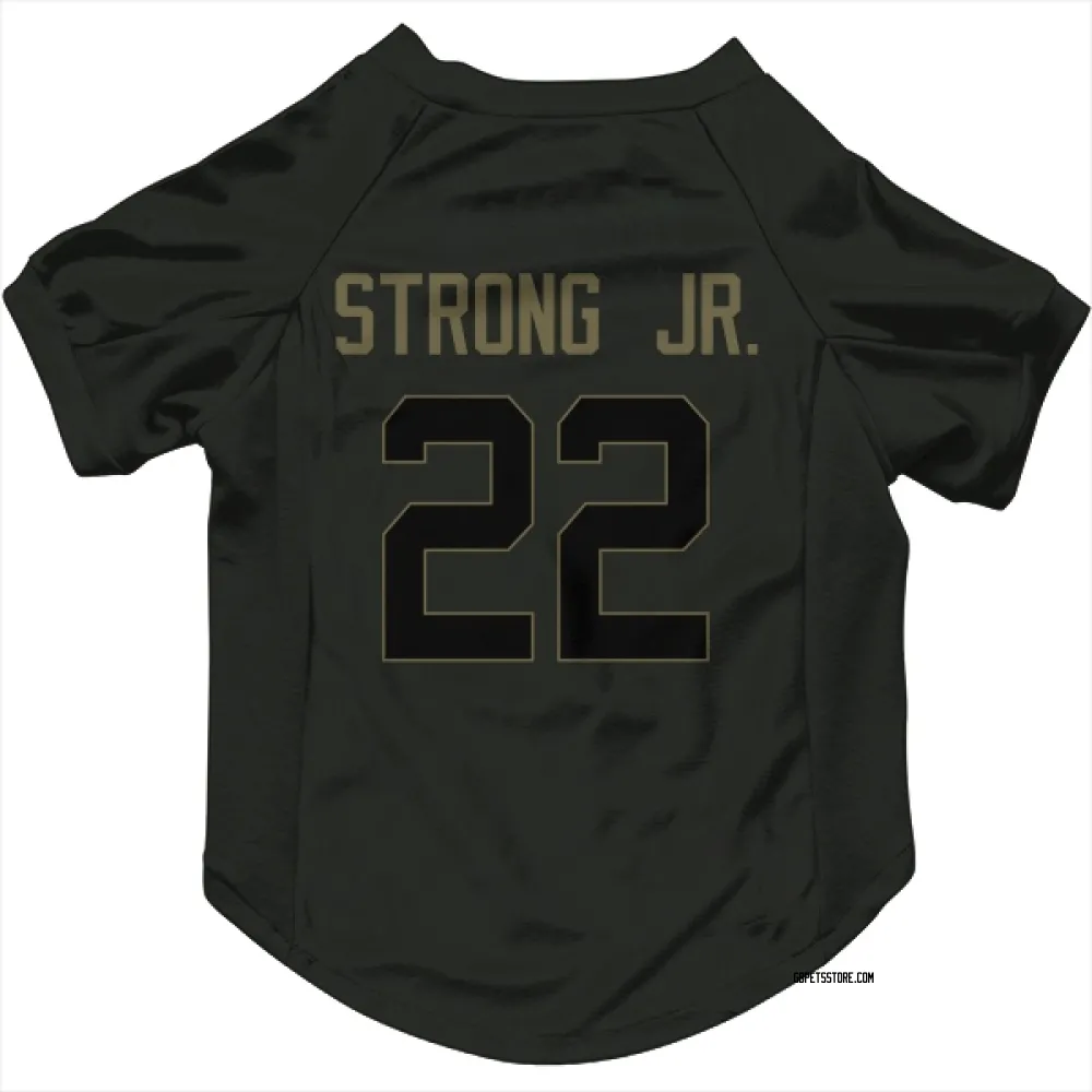 Green Bay Packers Pierre Strong Jr. Black Service Pet Jersey for Dog & Cat