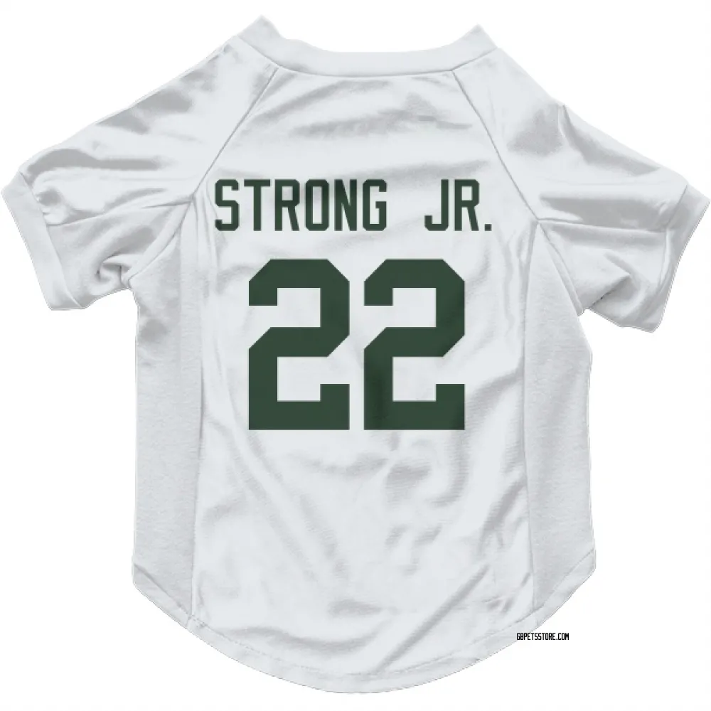 Green Bay Packers Pierre Strong Jr. White Pet Jersey for Dog & Cat