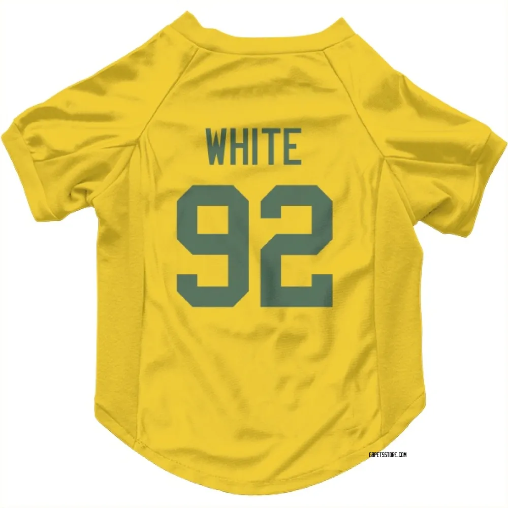 Green Bay Packers Reggie White Gold Pet Jersey for Dog & Cat