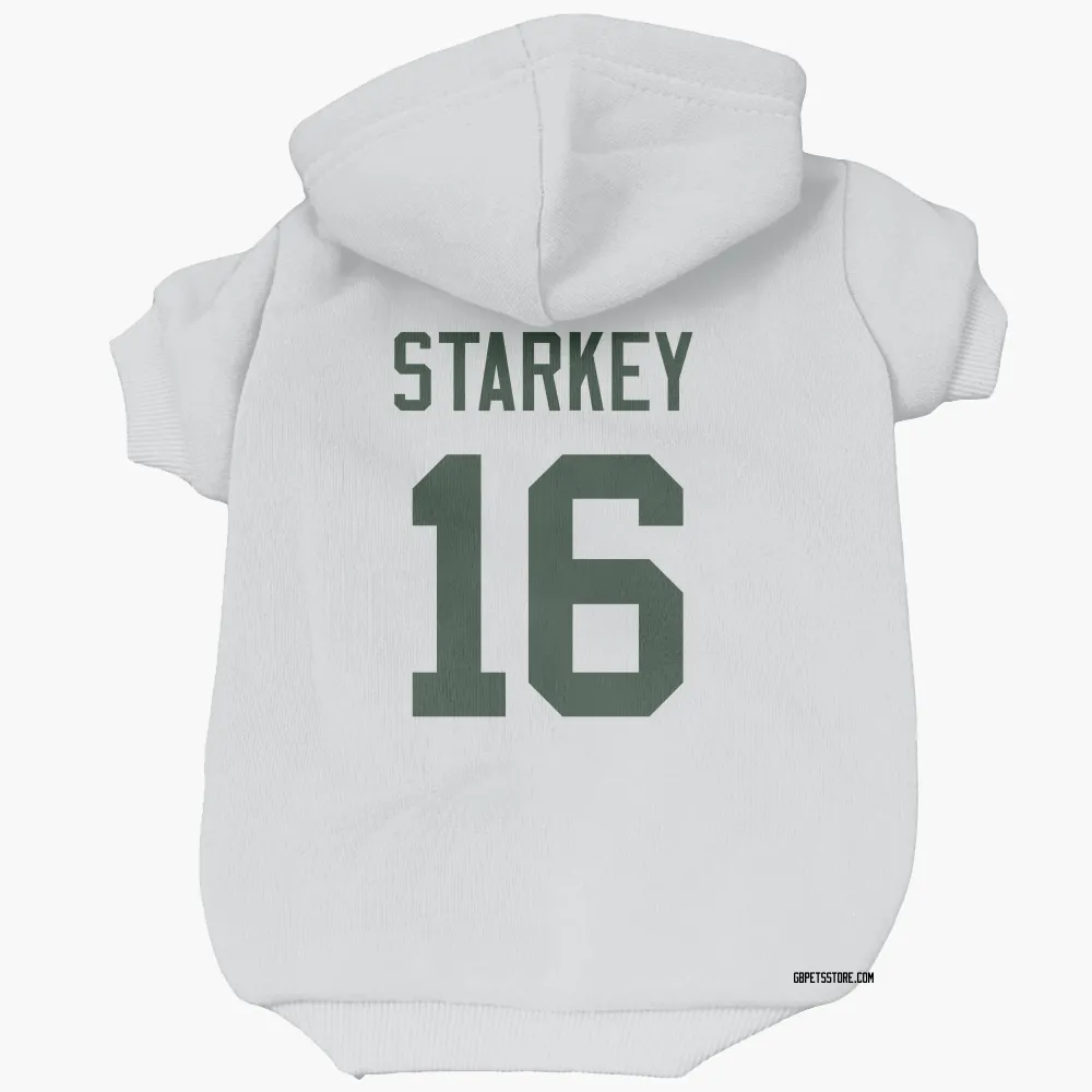 Green Bay Packers Rory Starkey White Pet Hoodie for Dog & Cat