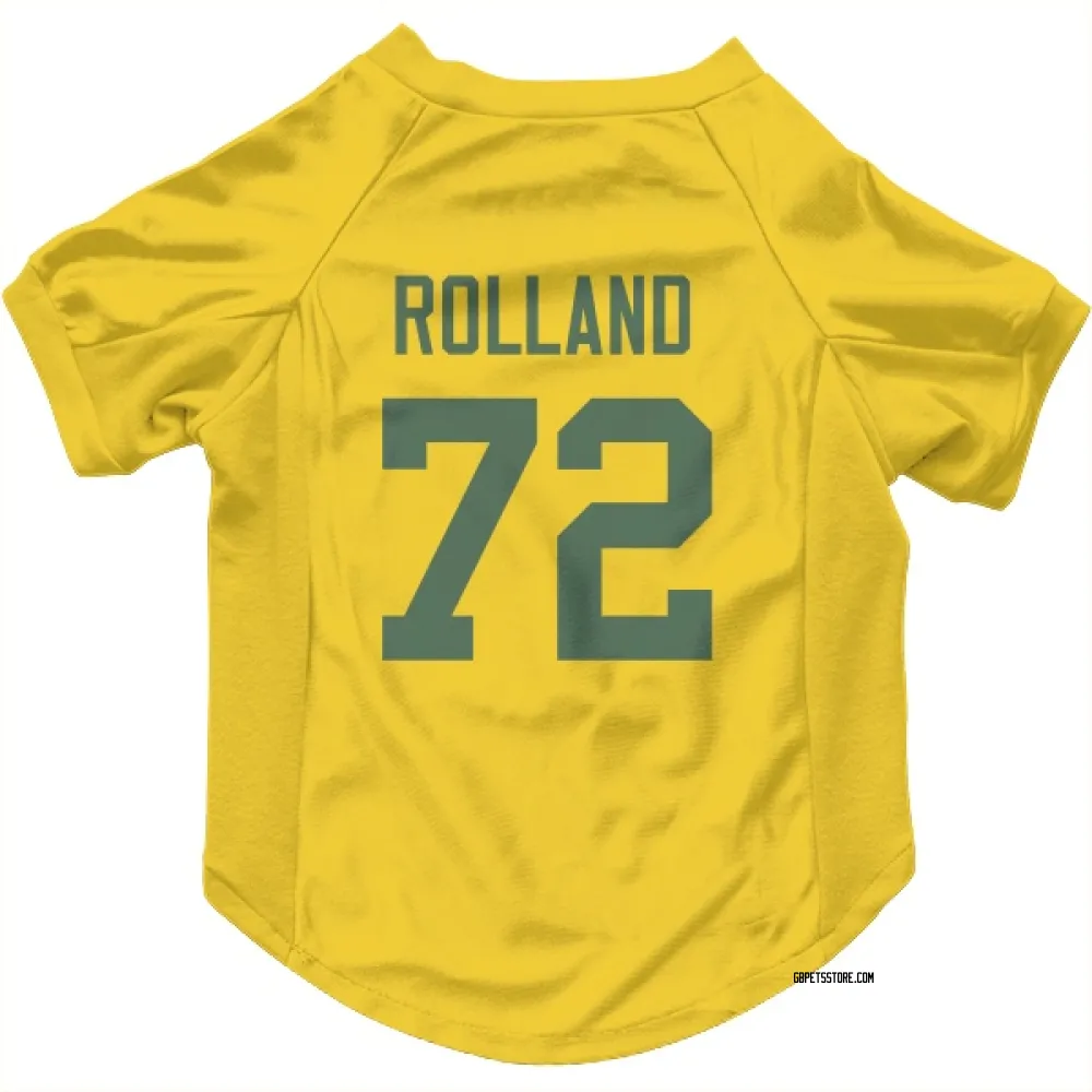 Green Bay Packers Spencer Rolland Gold Pet Jersey for Dog & Cat
