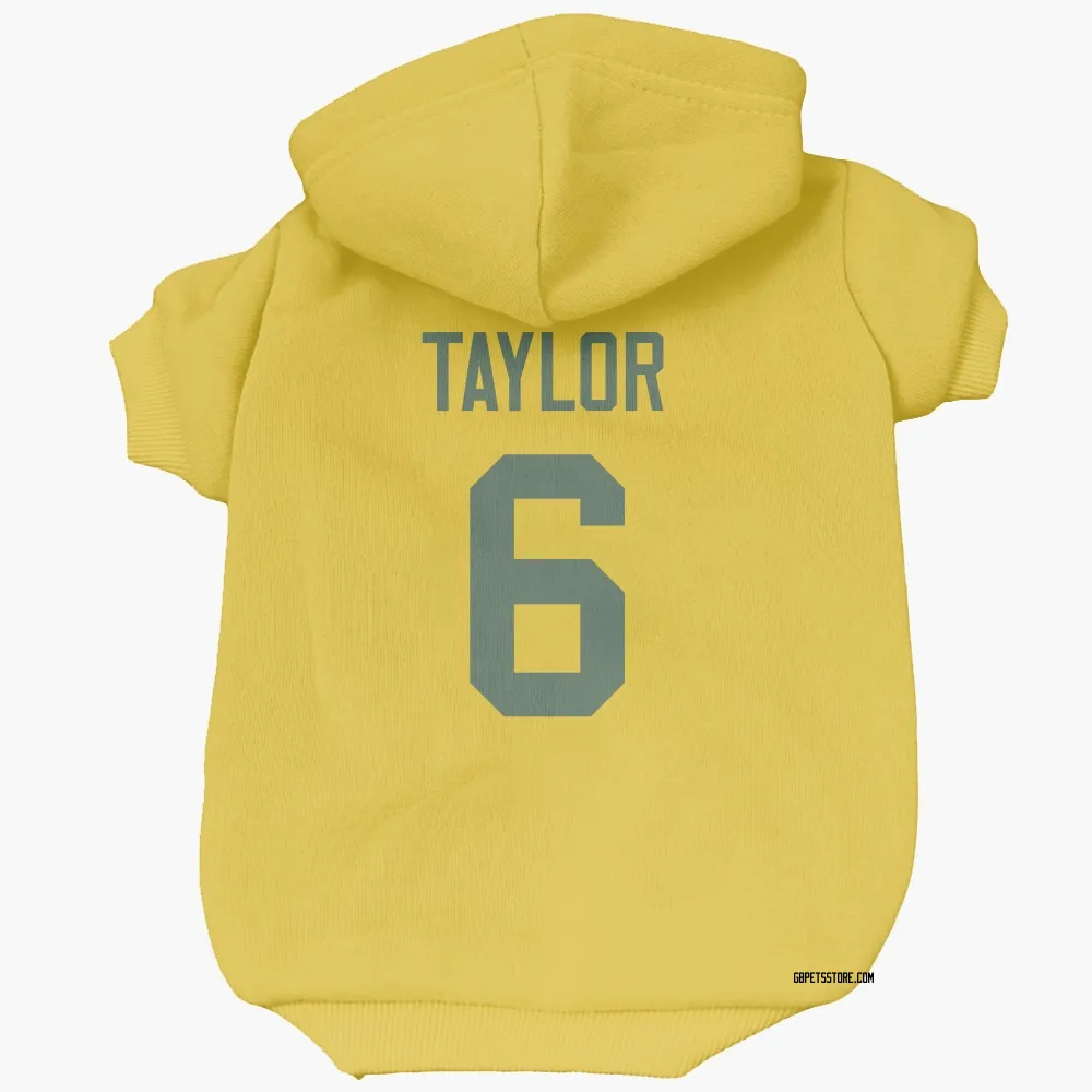Green Bay Packers Tyrod Taylor Gold Pet Hoodie for Dog & Cat