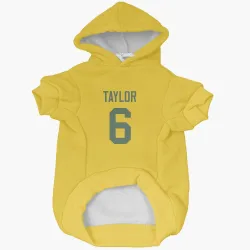 Green Bay Packers Tyrod Taylor Gold Pet Hoodie for Dog & Cat
