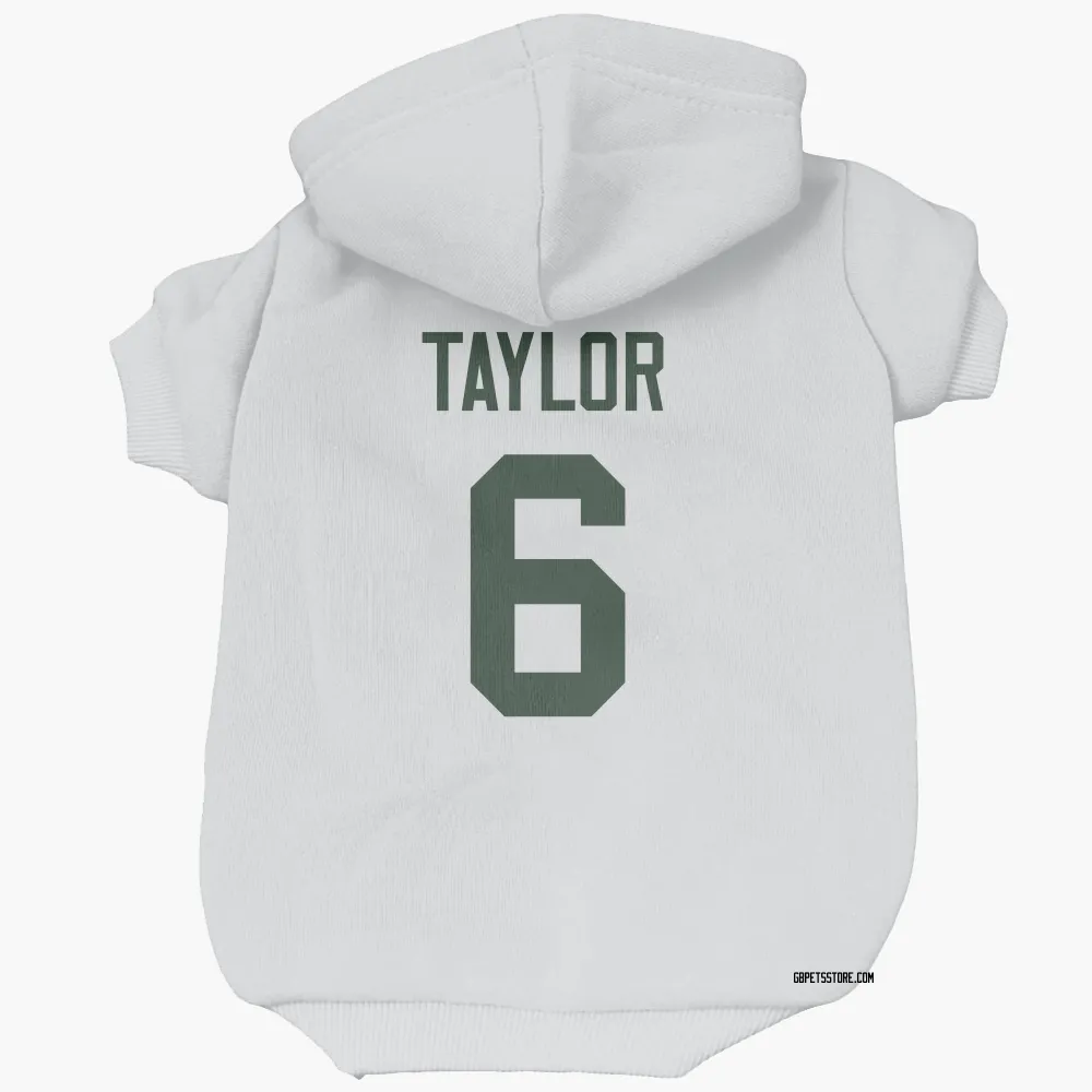 Green Bay Packers Tyrod Taylor White Pet Hoodie for Dog & Cat