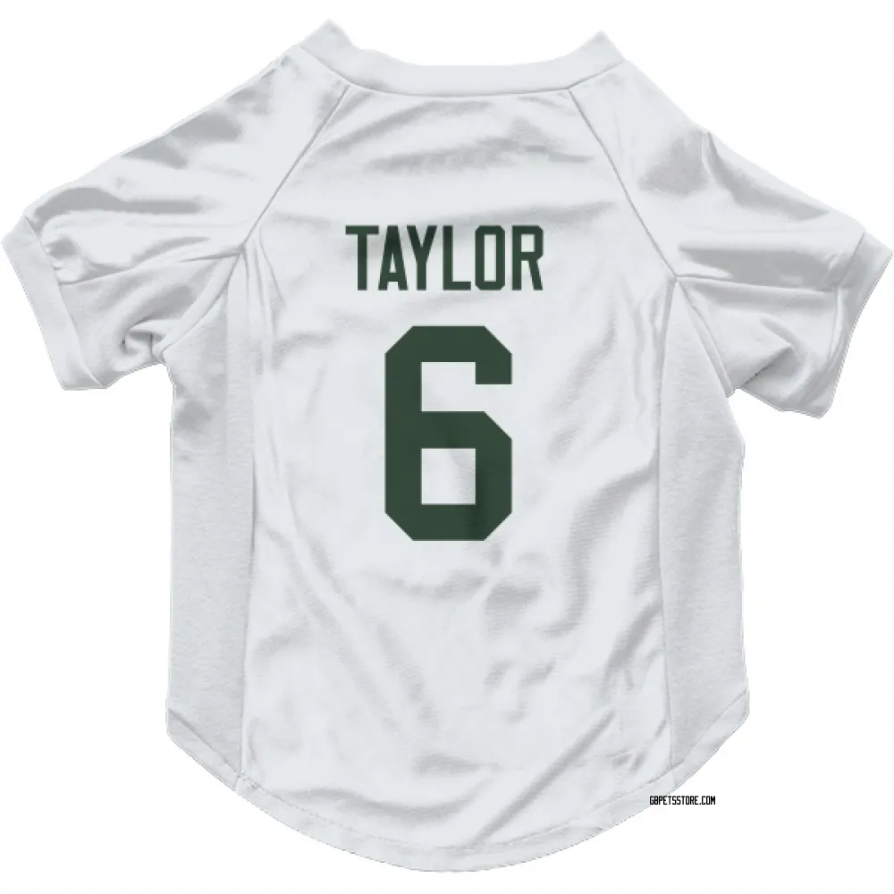Green Bay Packers Tyrod Taylor White Pet Jersey for Dog & Cat