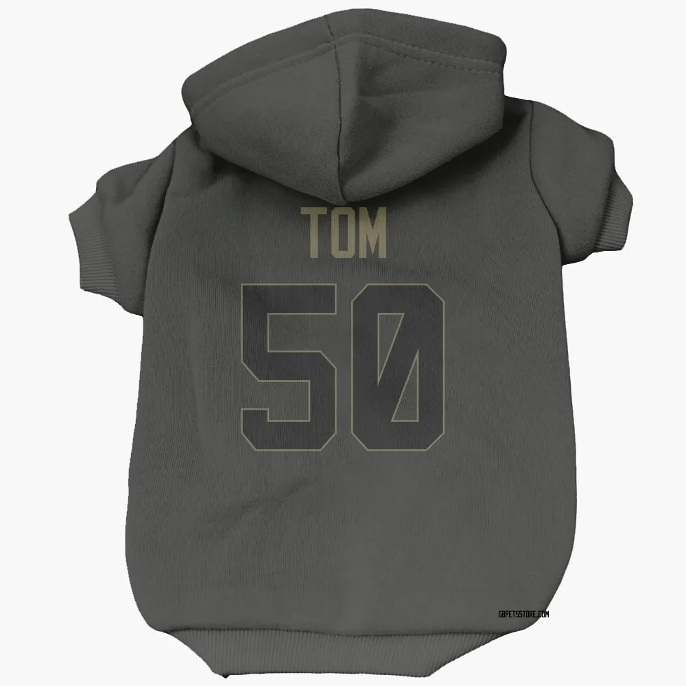 Green Bay Packers Zach Tom Black Service Pet Hoodie for Dog & Cat