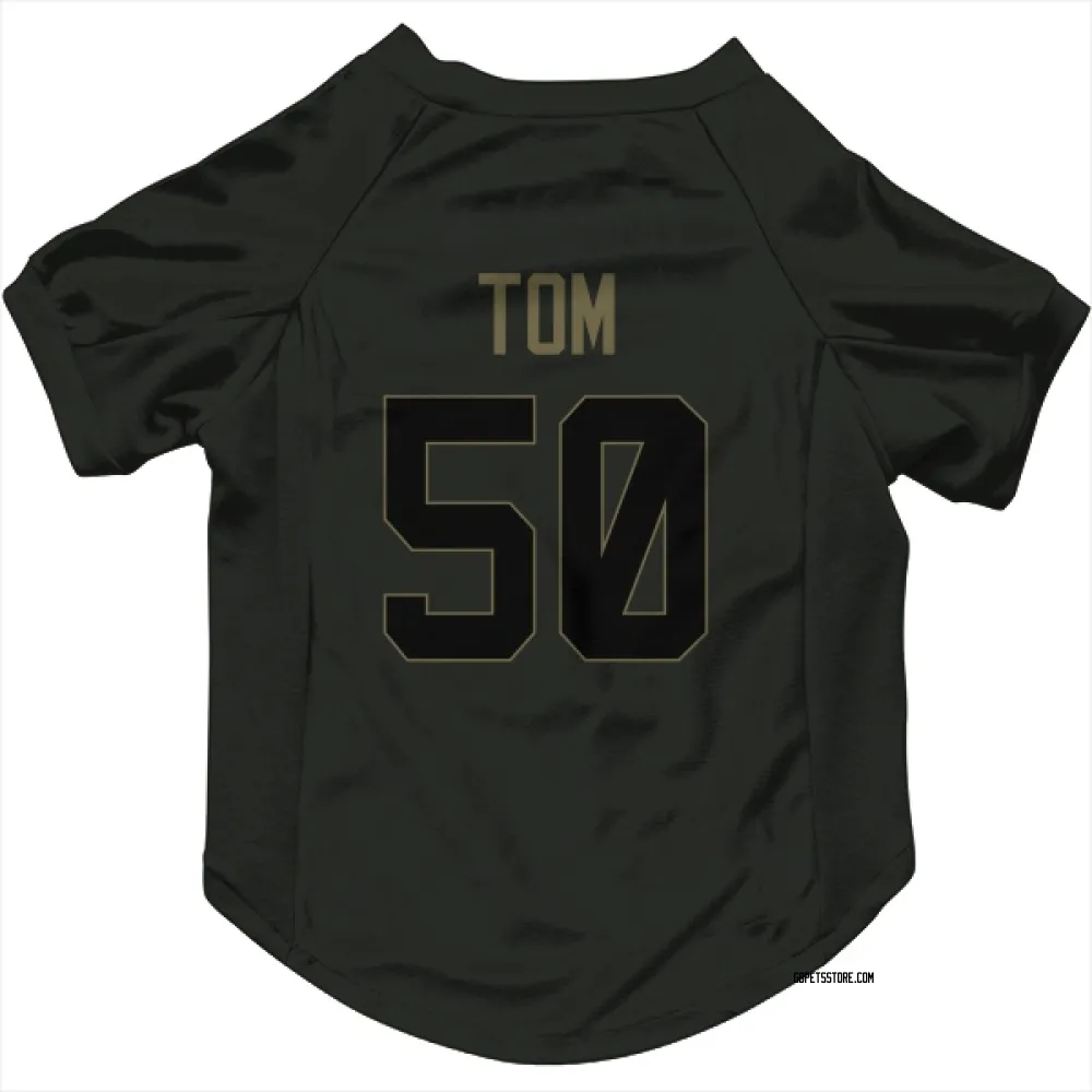 Green Bay Packers Zach Tom Black Service Pet Jersey for Dog & Cat