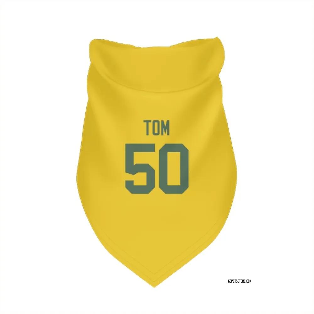 Green Bay Packers Zach Tom Gold Pet Bandana for Dog & Cat
