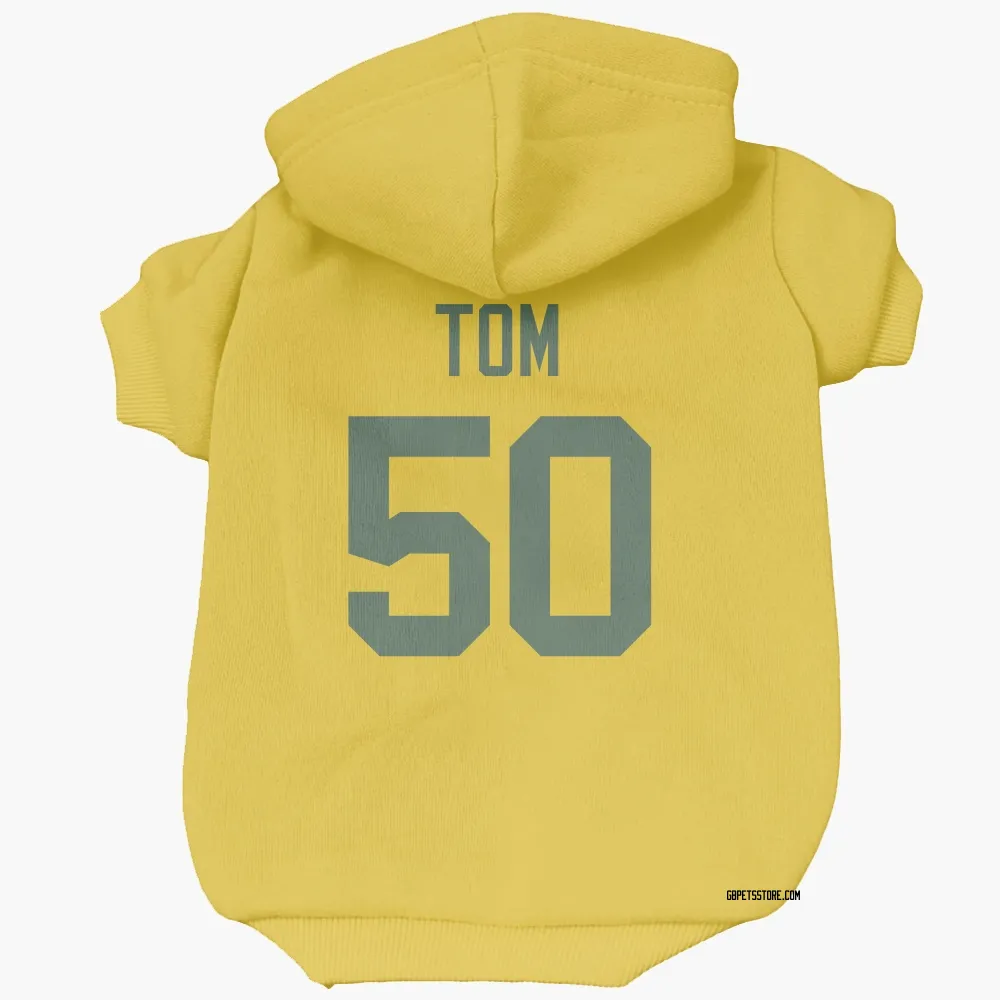 Green Bay Packers Zach Tom Gold Pet Hoodie for Dog & Cat