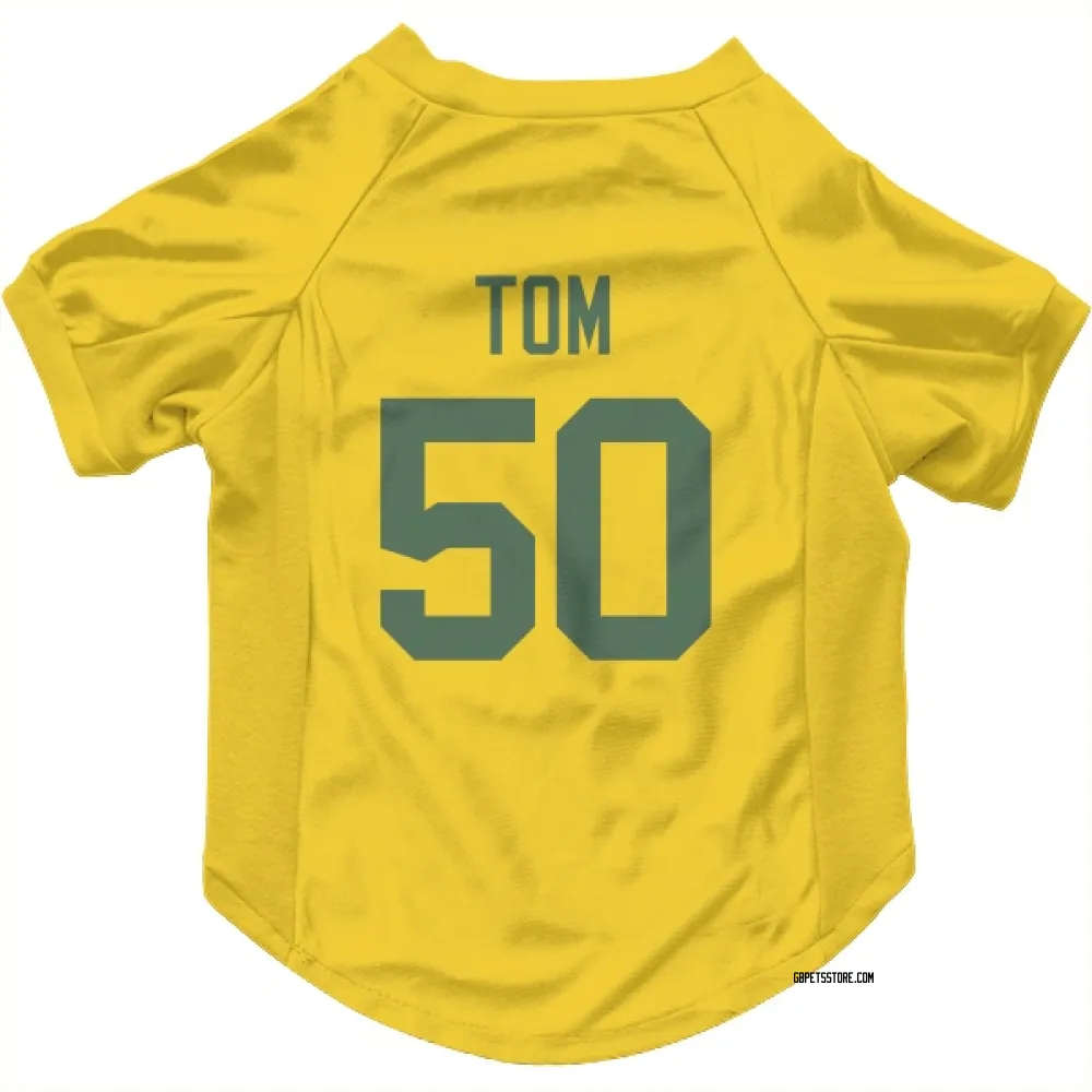 Green Bay Packers Zach Tom Gold Pet Jersey for Dog & Cat