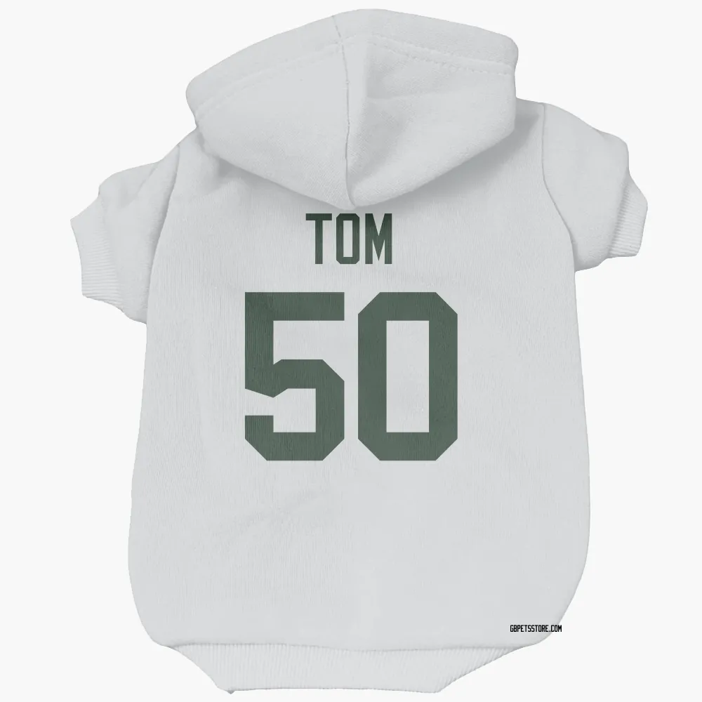 Green Bay Packers Zach Tom White Pet Hoodie for Dog & Cat