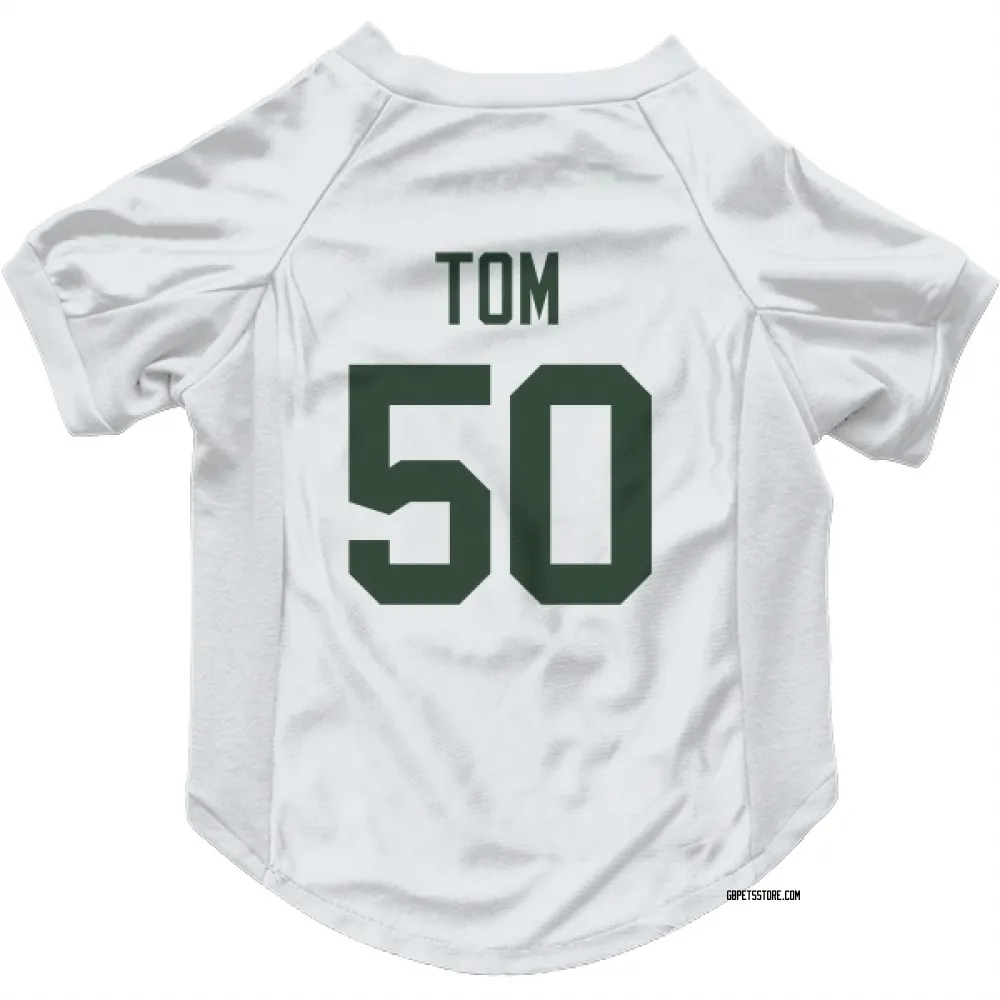 Green Bay Packers Zach Tom White Pet Jersey for Dog & Cat